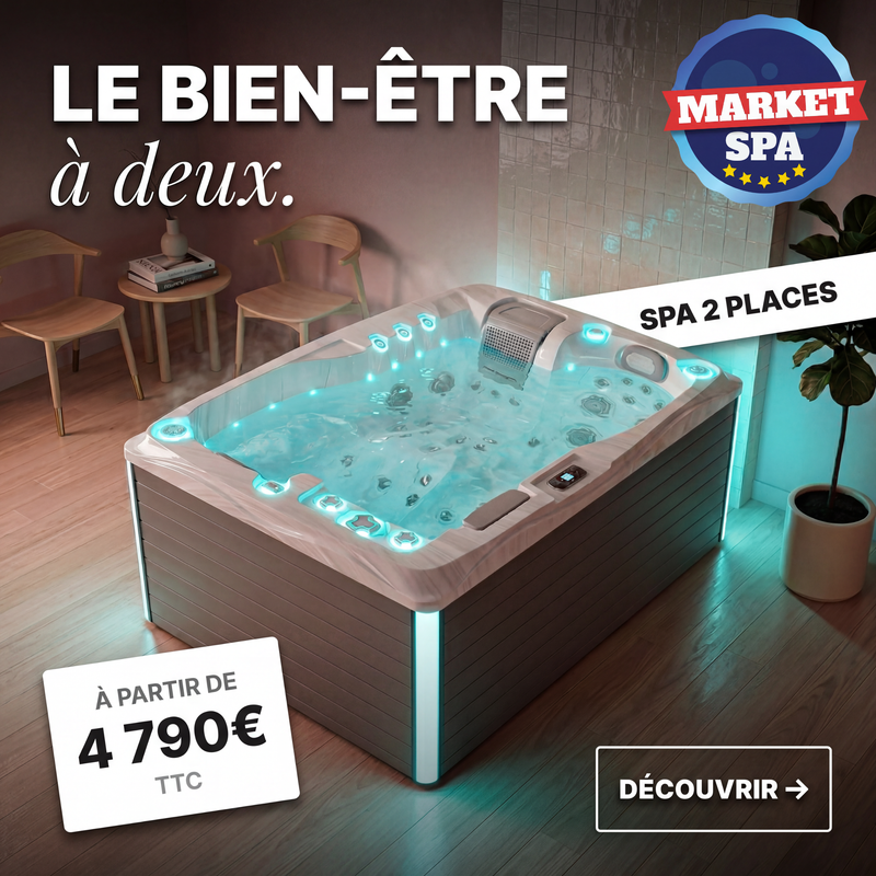 Twin Plug and Play - 2-Person Spa - White Marble