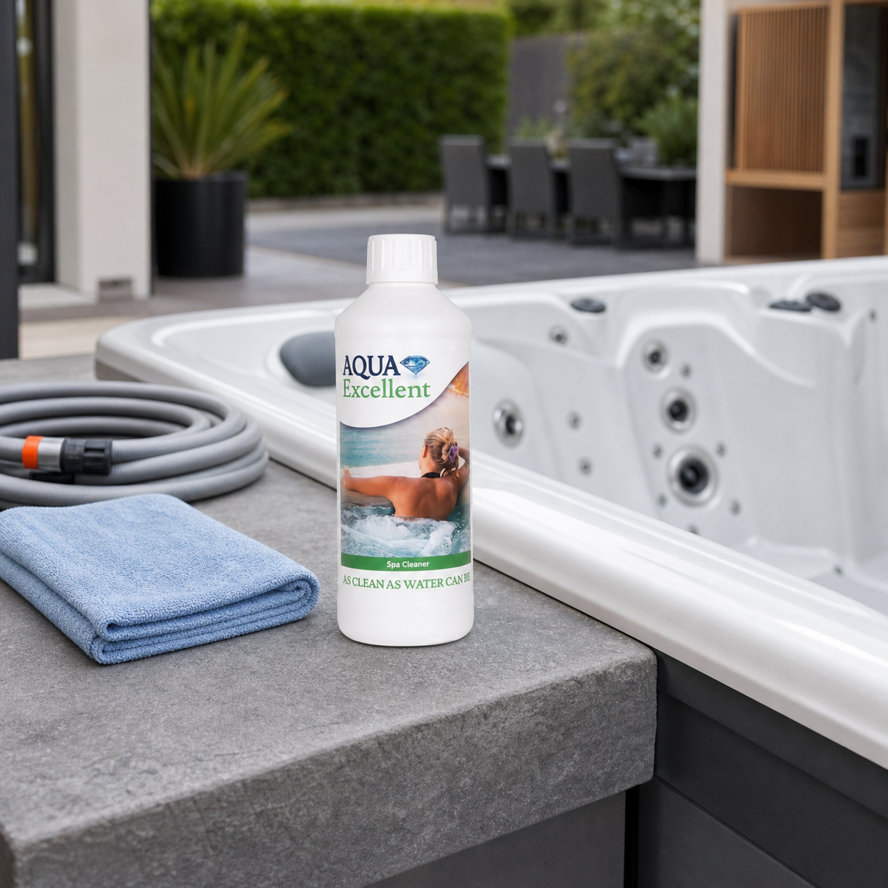 Aqua Excellent Spa Cleaner lors de la vidange et du nettoyage du spa