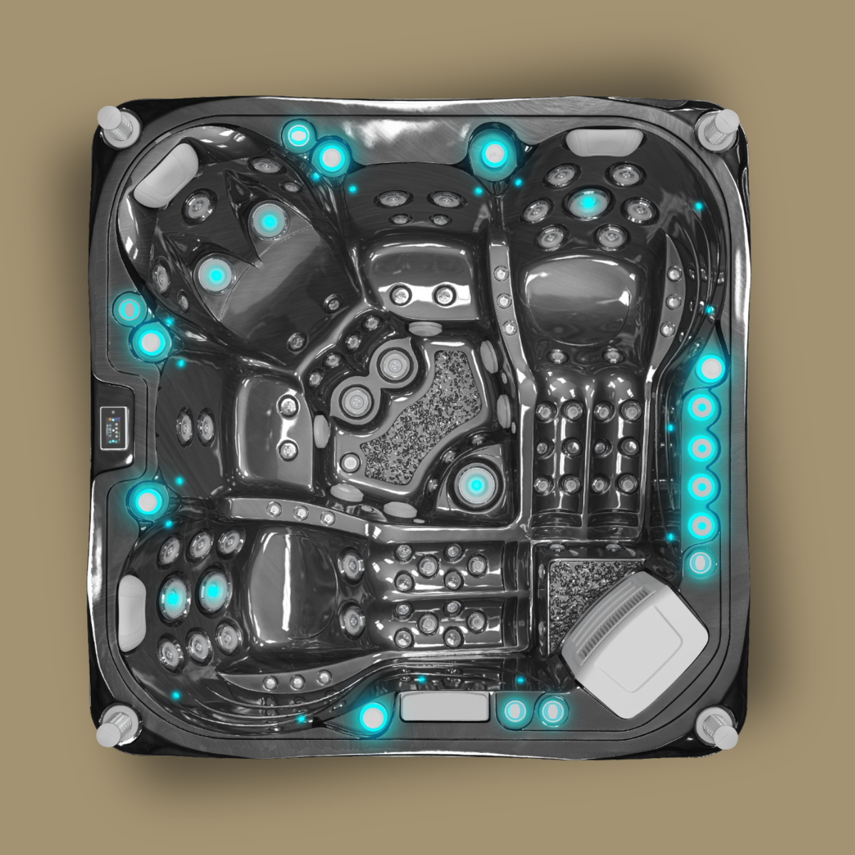 Volcano - 5-Person Spa - Black