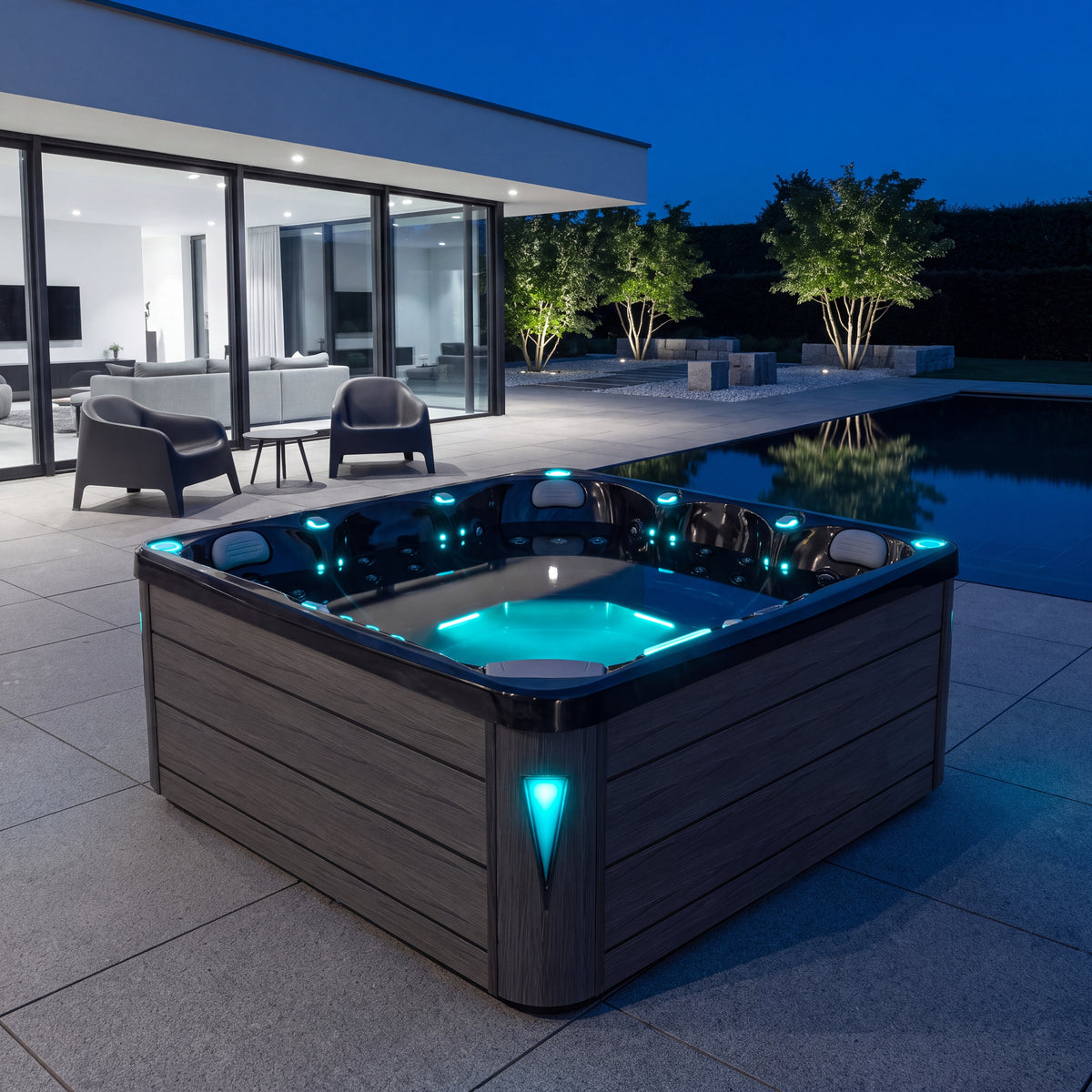 Quand la piscine est trop froide, lui est prêt