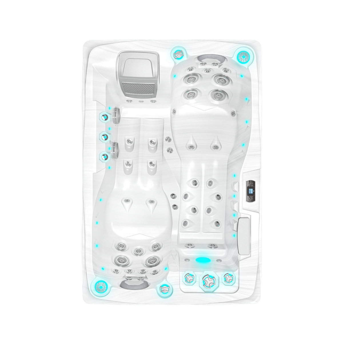 Twin Plug and Play - 2-Person Spa - White Marble