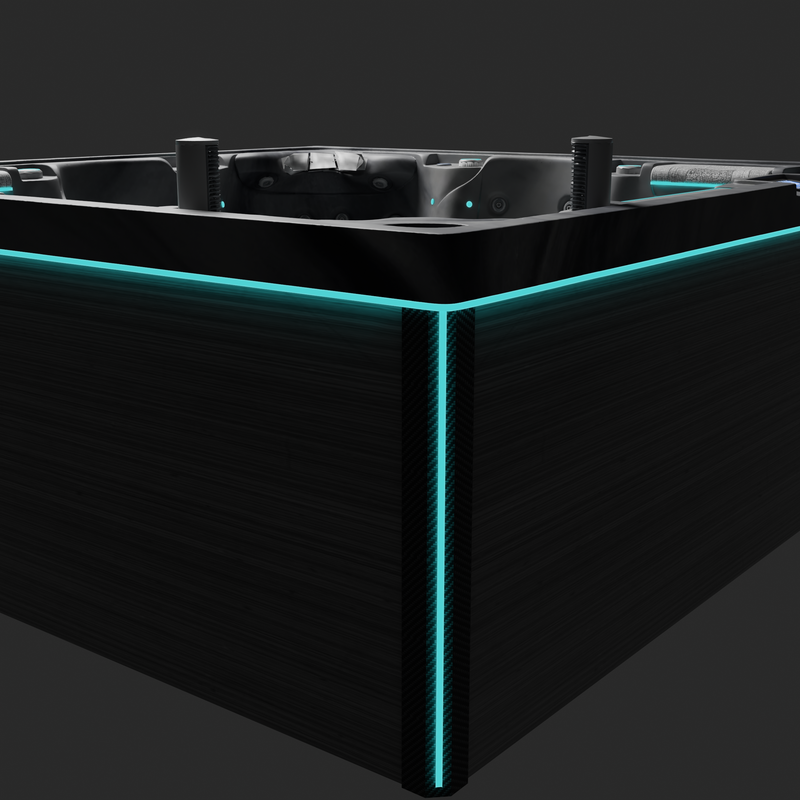 Spa Marbella Odyssey — angle LED au crépuscule