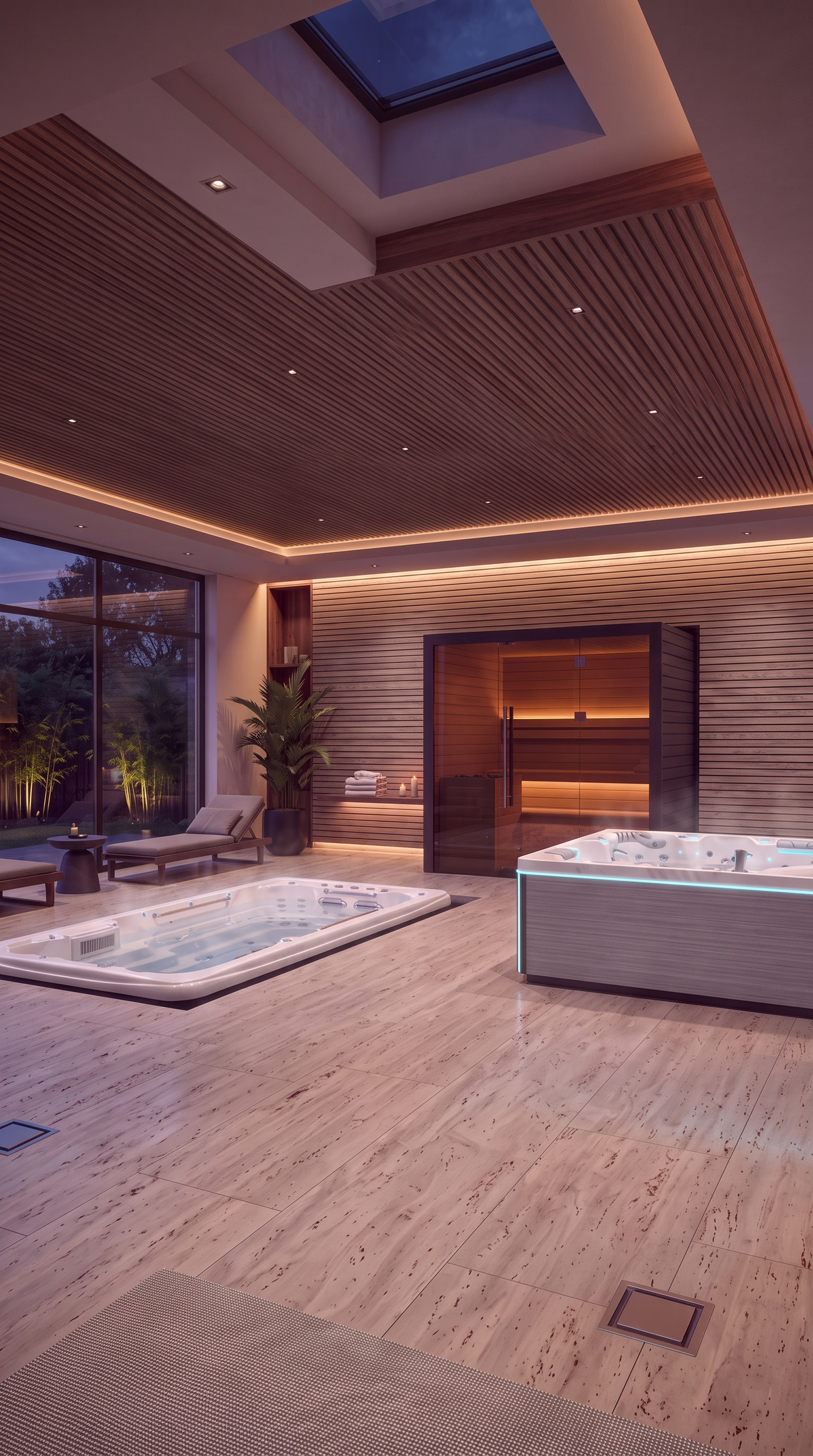 Spa, sauna et spa de nage dans un espace bien-être Market Spas