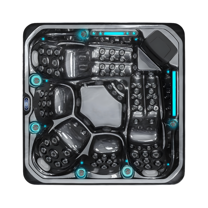 Neptune V2, spa 5 places noir Midnight Opal, vue de dessus