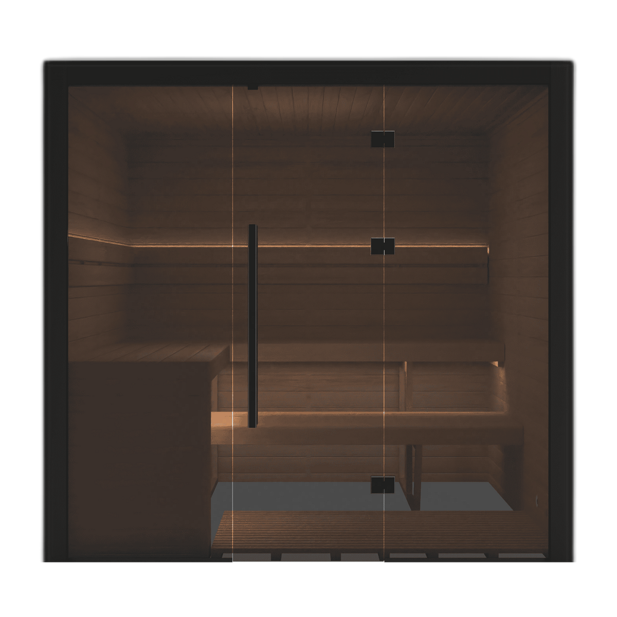 Nero 210X, sauna intérieur 4-5 places, vue de face détourée