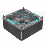 Spa Volcano 5 places acrylique Odyssey gris, jupe anthracite, éclairage LED
